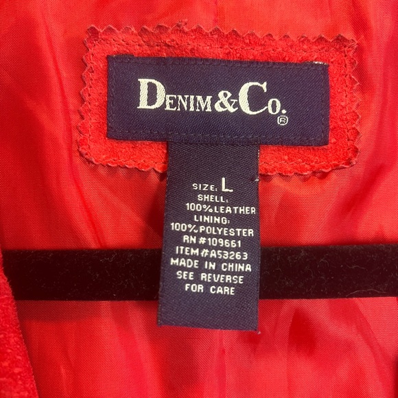 Red Fringe Lightweight Leather Jacket - Picture 5 of 5